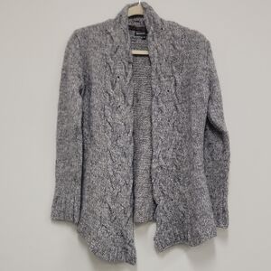 Italian Alpaca Blend Knit Neutral Cable Knit Cardigan Sweater